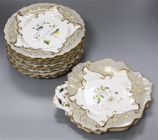 A Victorian porcelain part dessert service